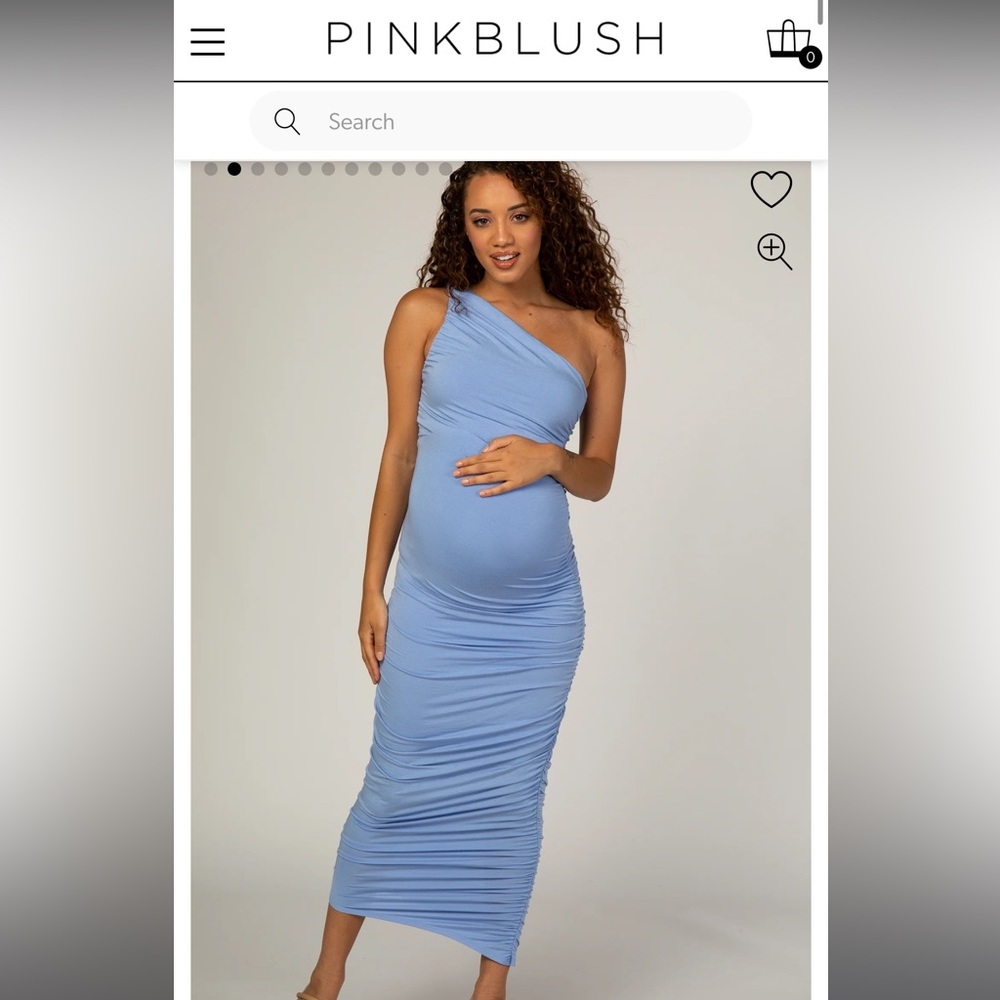 Pinkblush One-Shoulder Light Blue Maternity Dress - NWT